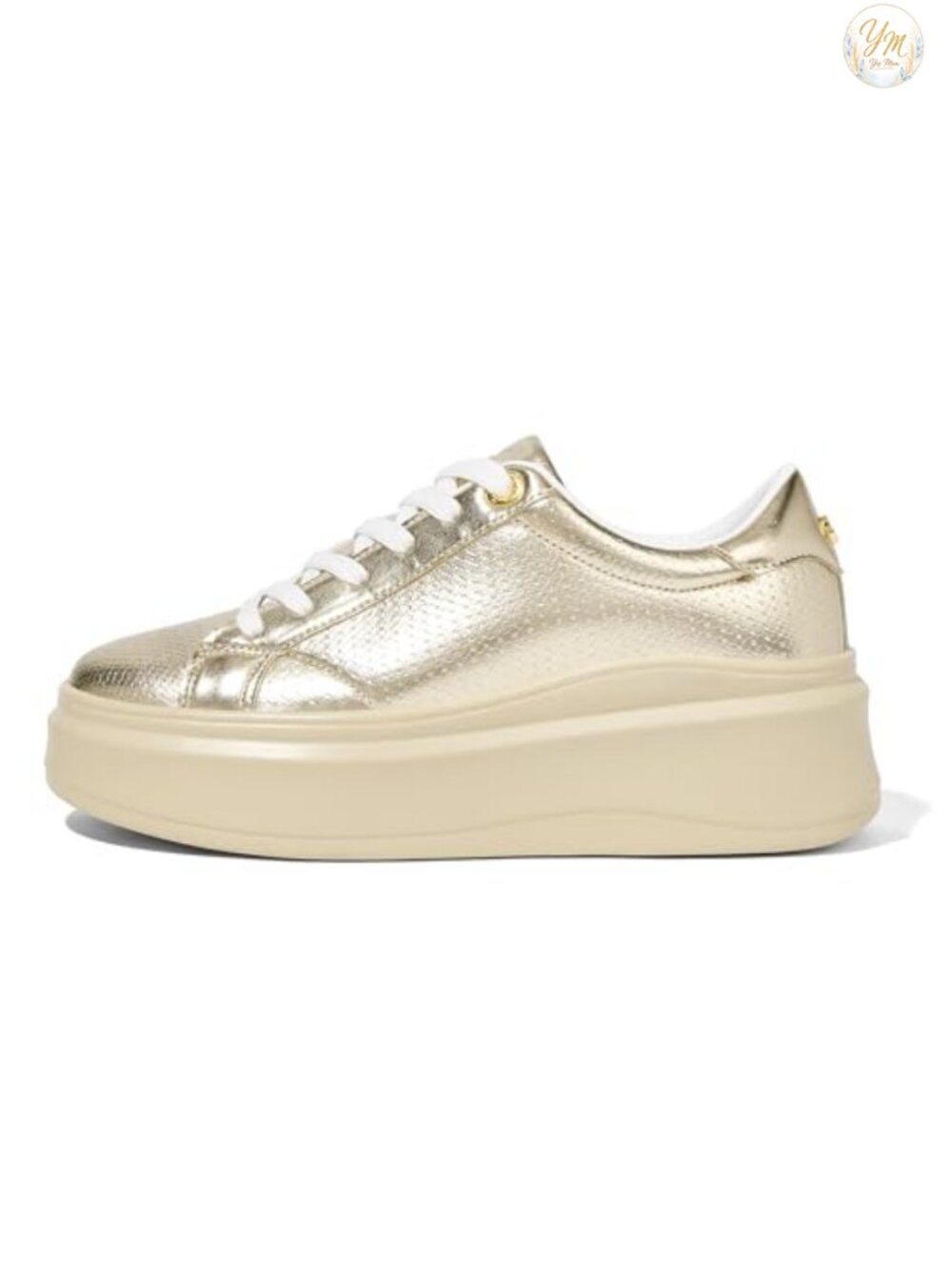 Women's Platform Sneakers Thick Sole Faux Leather Lace-Up